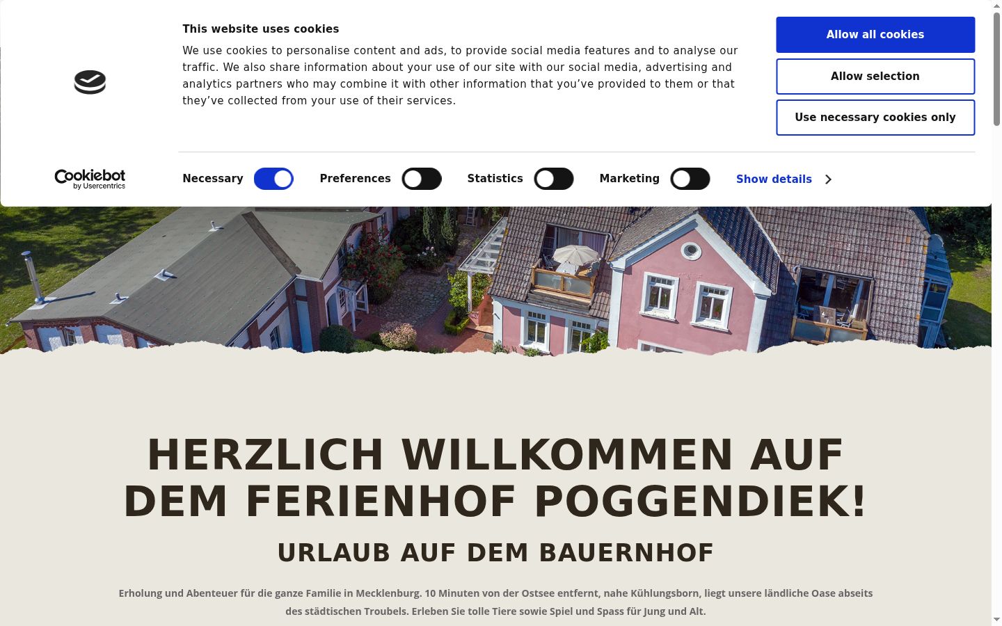 Screenshot del banner di consenso mostrato prima di qualsiasi interazione