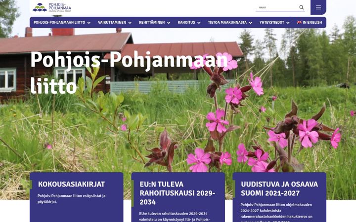 Screenshot van pohjois-pohjanmaa.fi