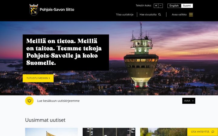 Screenshot of pohjois-savo.fi