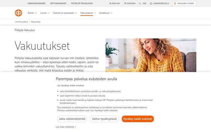 Screenshot of pohjola.fi