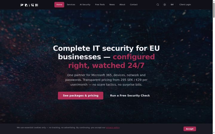 Screenshot of poise.se