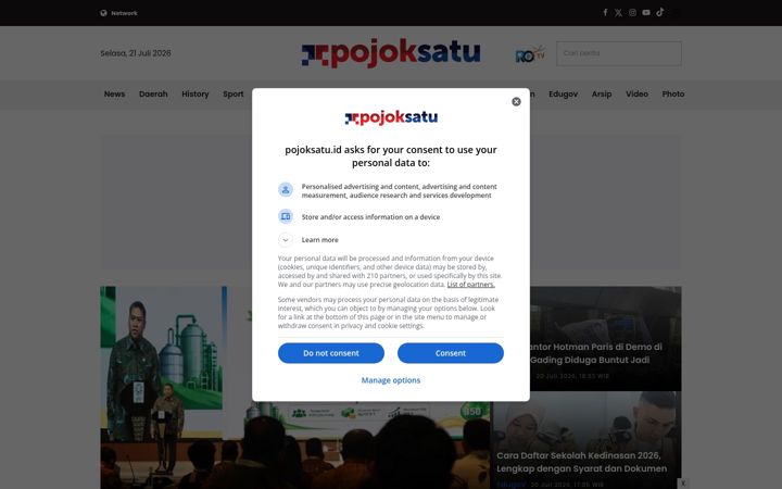 Screenshot of pojoksatu.id