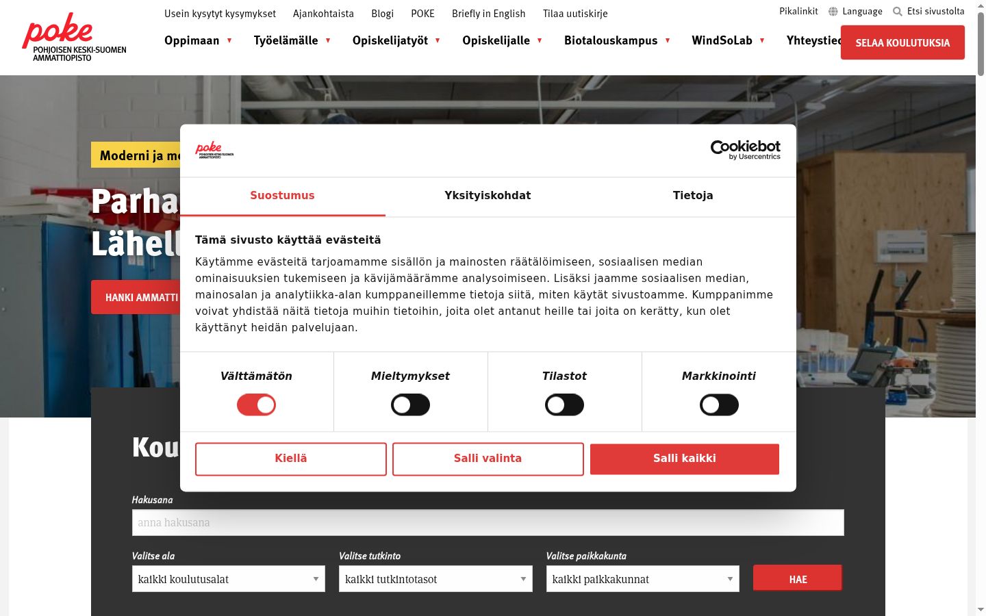 Snímek obrazovky baneru souhlasu zobrazeného před jakoukoli interakcí