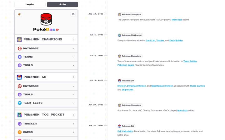 Screenshot of pokebase.app