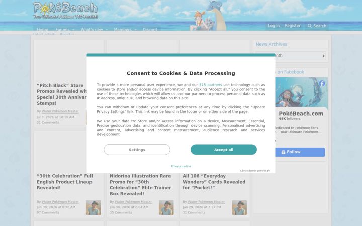 Ekrano kopija pokebeach.com