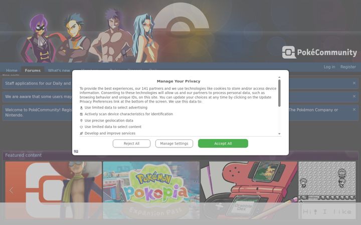 Screenshot di pokecommunity.com