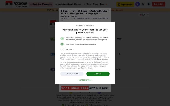 Screenshot of pokedoku.com