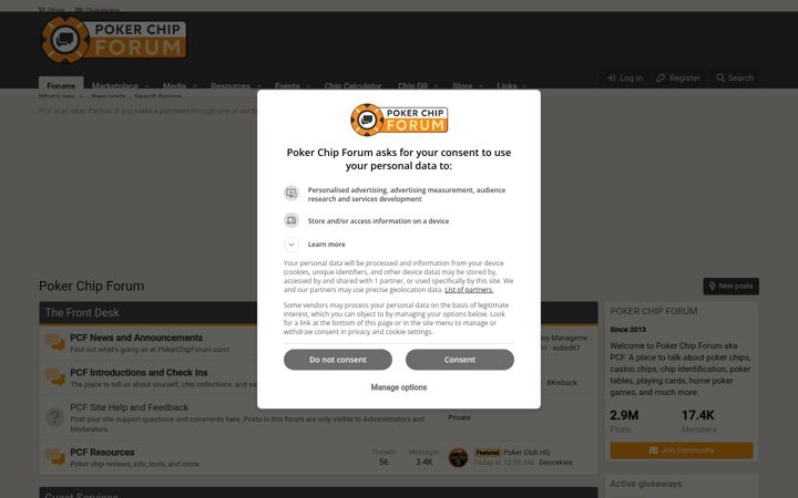 Screenshot of pokerchipforum.com