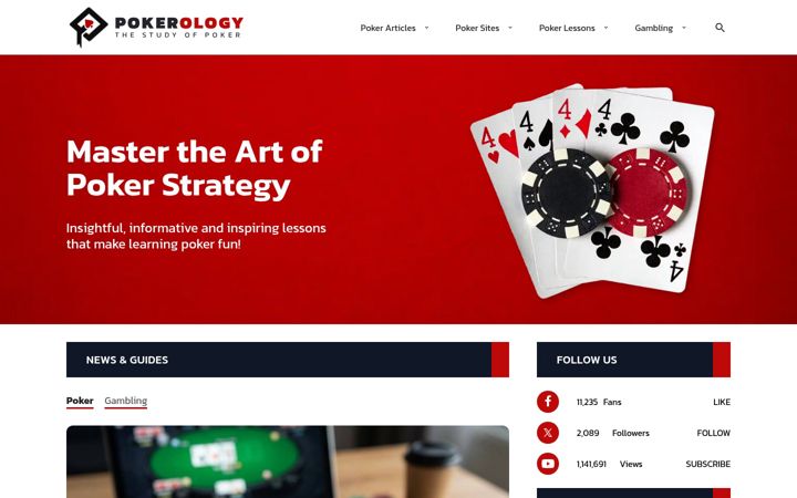 Screenshot of pokerology.com