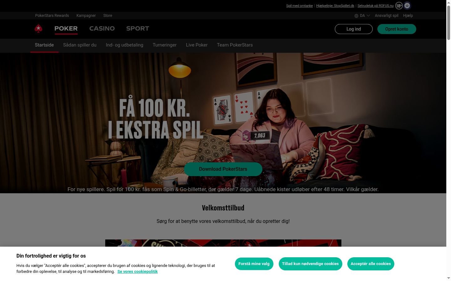 Zrzut ekranu banera zgody wyświetlanego przed jakąkolwiek interakcją