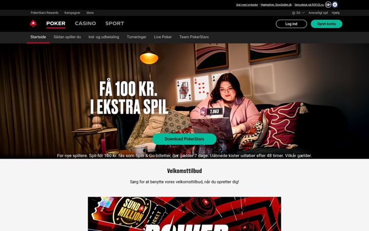 Screenshot of pokerstars.dk