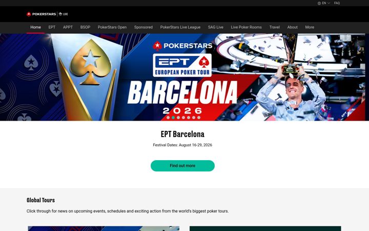 Screenshot of pokerstarslive.com