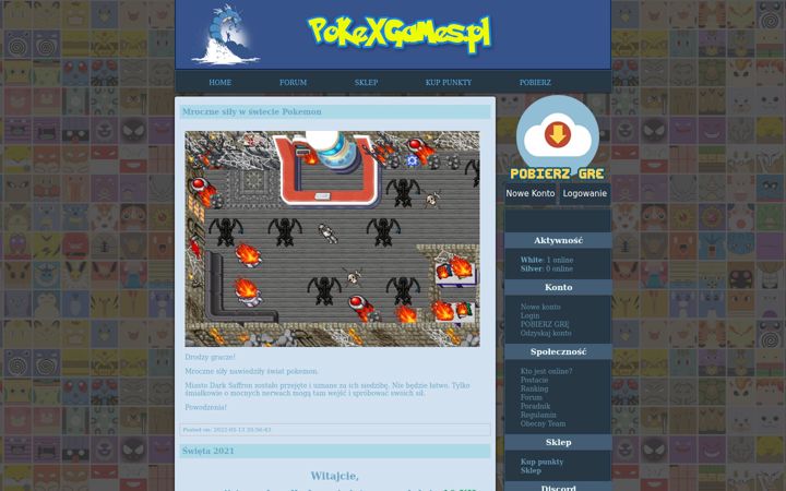 Screenshot of pokexgames.pl