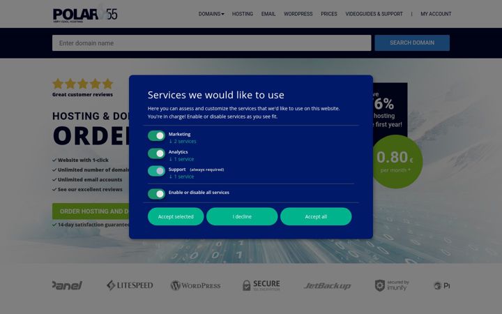Screenshot of polar55.com
