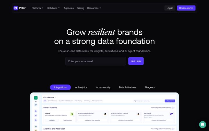 Екранна снимка на polaranalytics.com