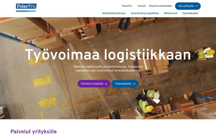 Ekraanipilt saidist polarpro.fi