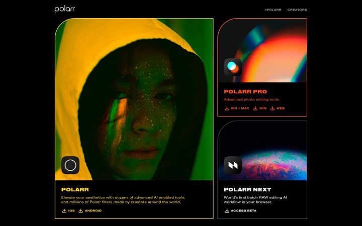 Screenshot of polarr.co