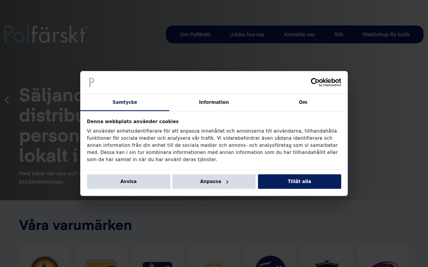 Screenshot del banner di consenso mostrato prima di qualsiasi interazione