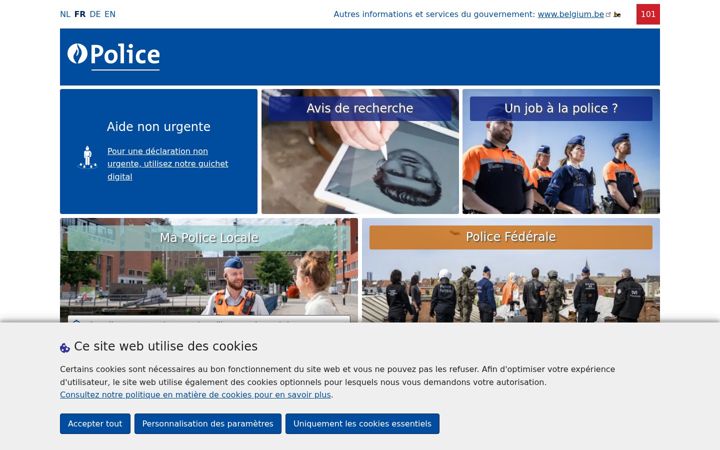 Screenshot of police.be