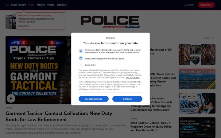 Screenshot of policemag.com