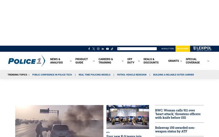 Screenshot of policeone.com
