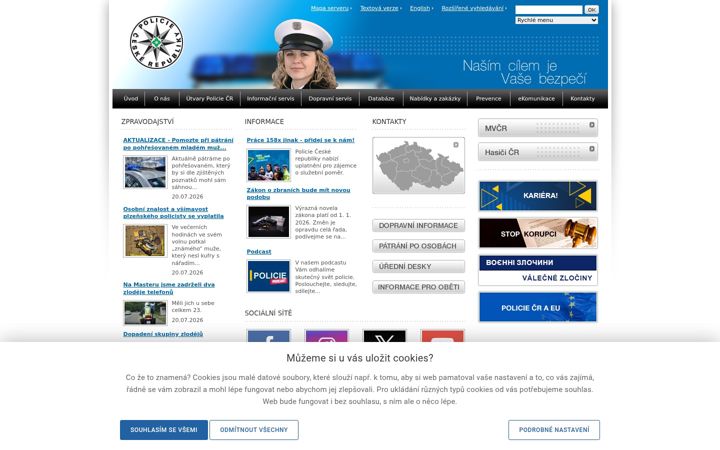 Screenshot of policie.cz