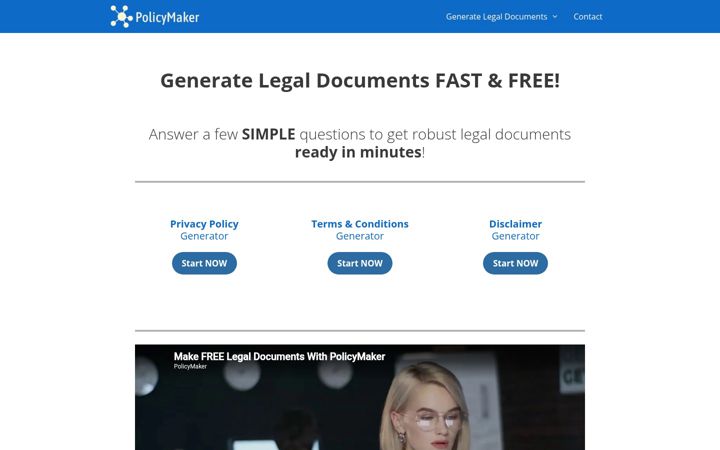 Screenshot of policymaker.io
