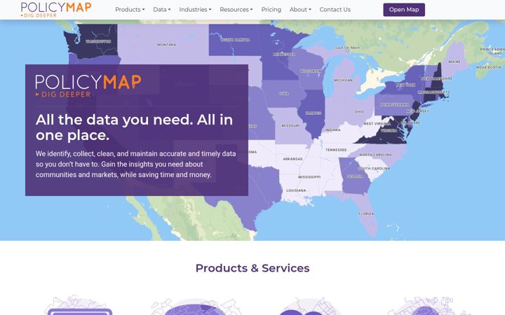 Screenshot of policymap.com