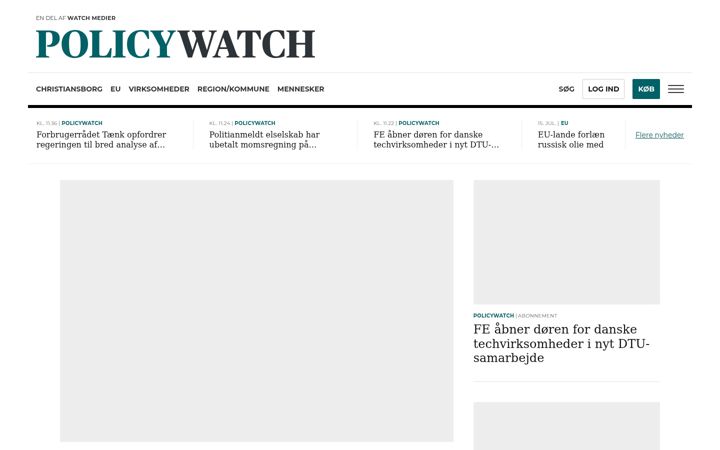 Ekraanipilt saidist policywatch.dk