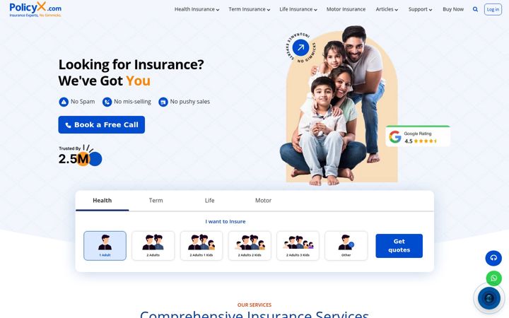 Screenshot of policyx.com