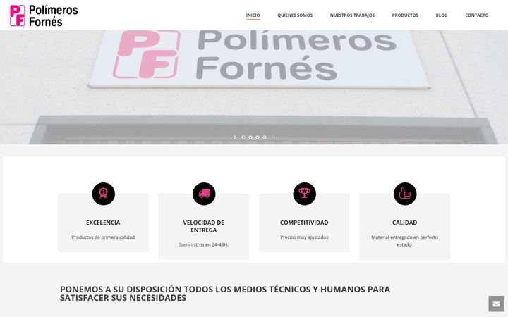 Screenshot ta' polimeros-fornes.com