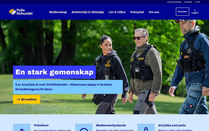 Skjermbilde av polisforbundet.se