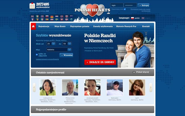 Screenshot of polishhearts.de