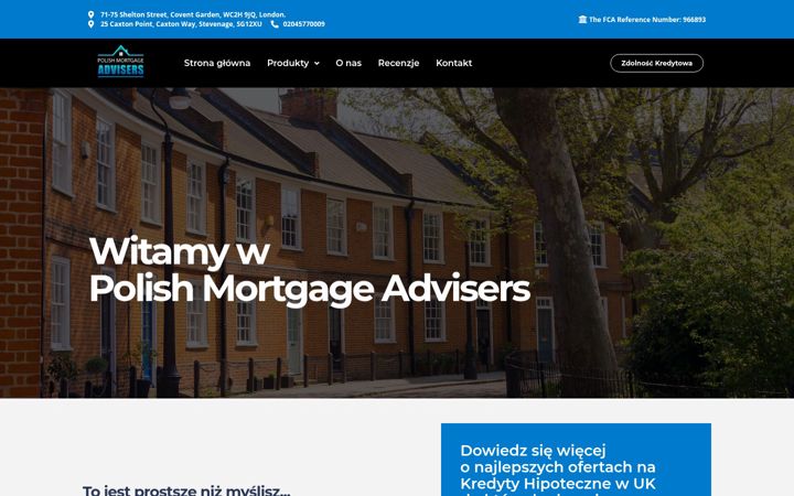Captura de ecrã de polishmortgageadvisers.co.uk