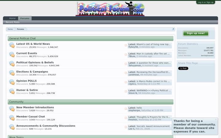 Screenshot of politicalforum.com