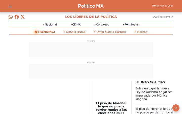 Screenshot of politico.mx