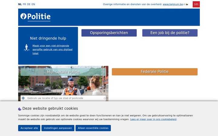 Screenshot of politie.be