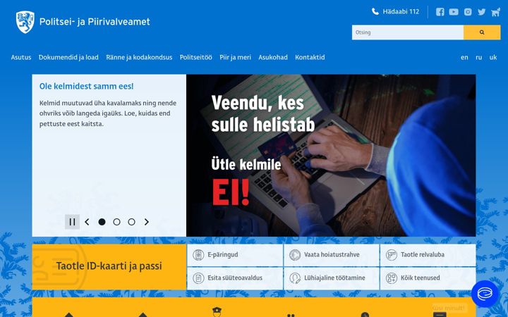 Screenshot of politsei.ee