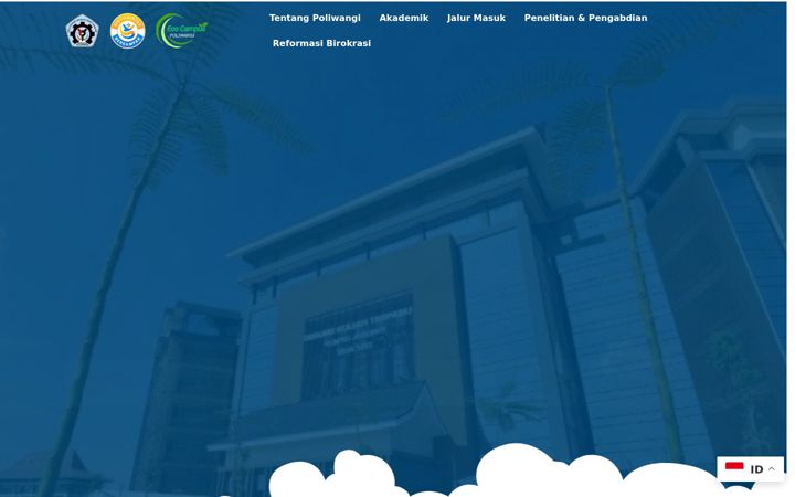 Screenshot of poliwangi.ac.id