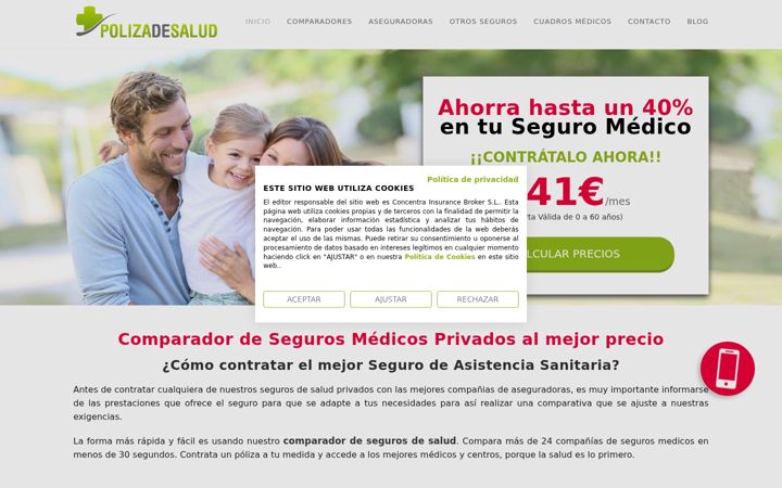 Screenshot of polizadesalud.es