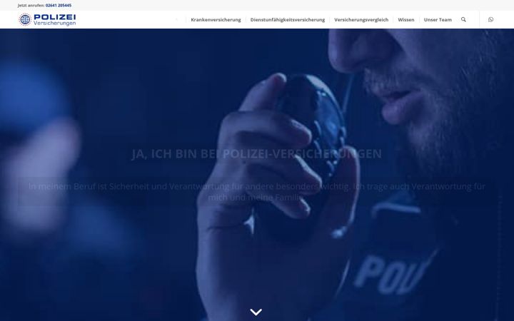Skärmbild av polizei-versicherungen.de