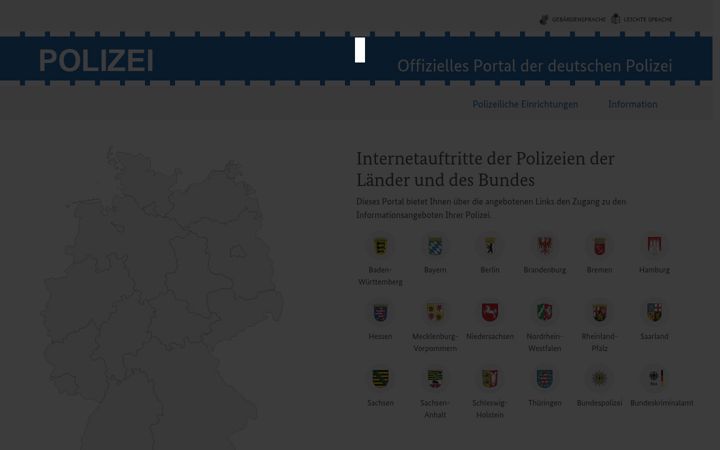 Screenshot of polizei.de
