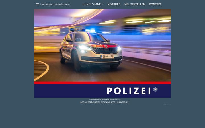 Screenshot of polizei.gv.at