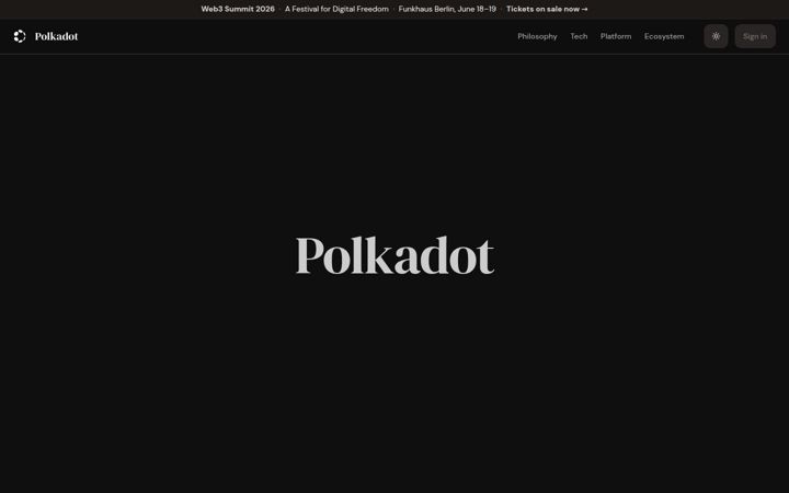 Screenshot of polkadot.com