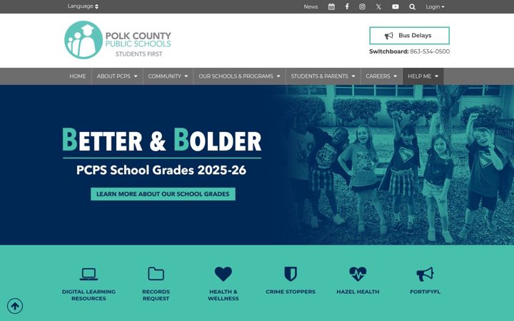 Screenshot of polkschoolsfl.com