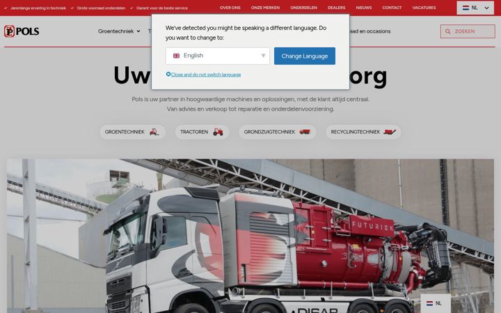Screenshot of pols.nl