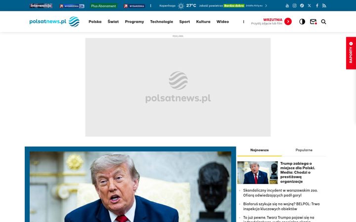 Skjámynd af polsatnews.pl