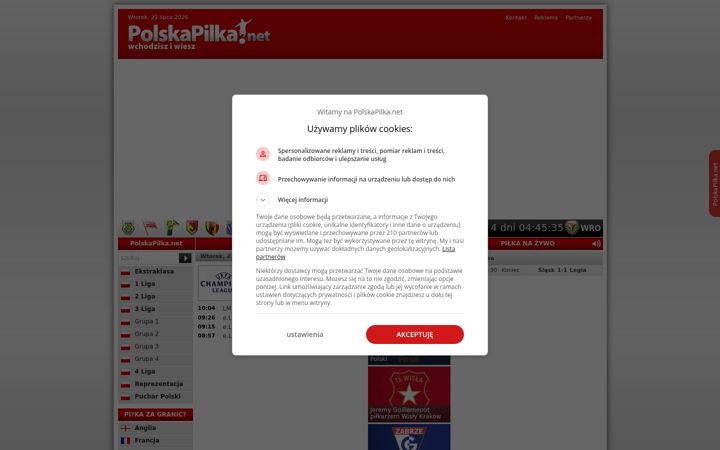 Screenshot of polskapilka.net