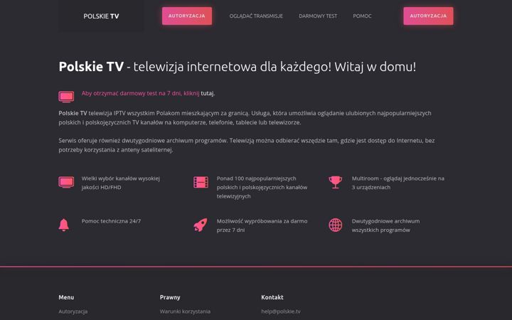 Posnetek zaslona polskie.tv