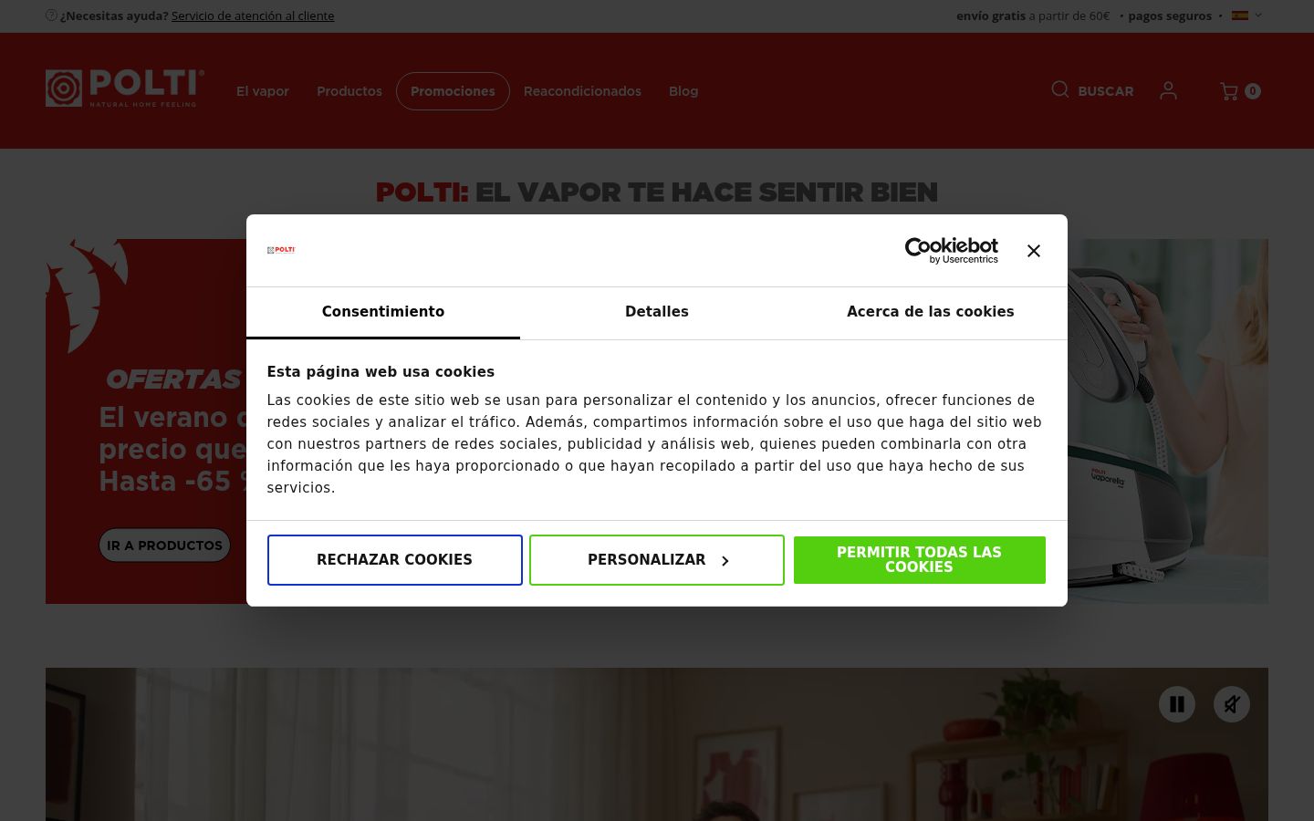 Képernyőkép a bármilyen interakció előtt megjelenő hozzájárulási bannerről